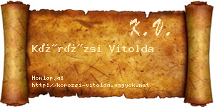 Körözsi Vitolda névjegykártya